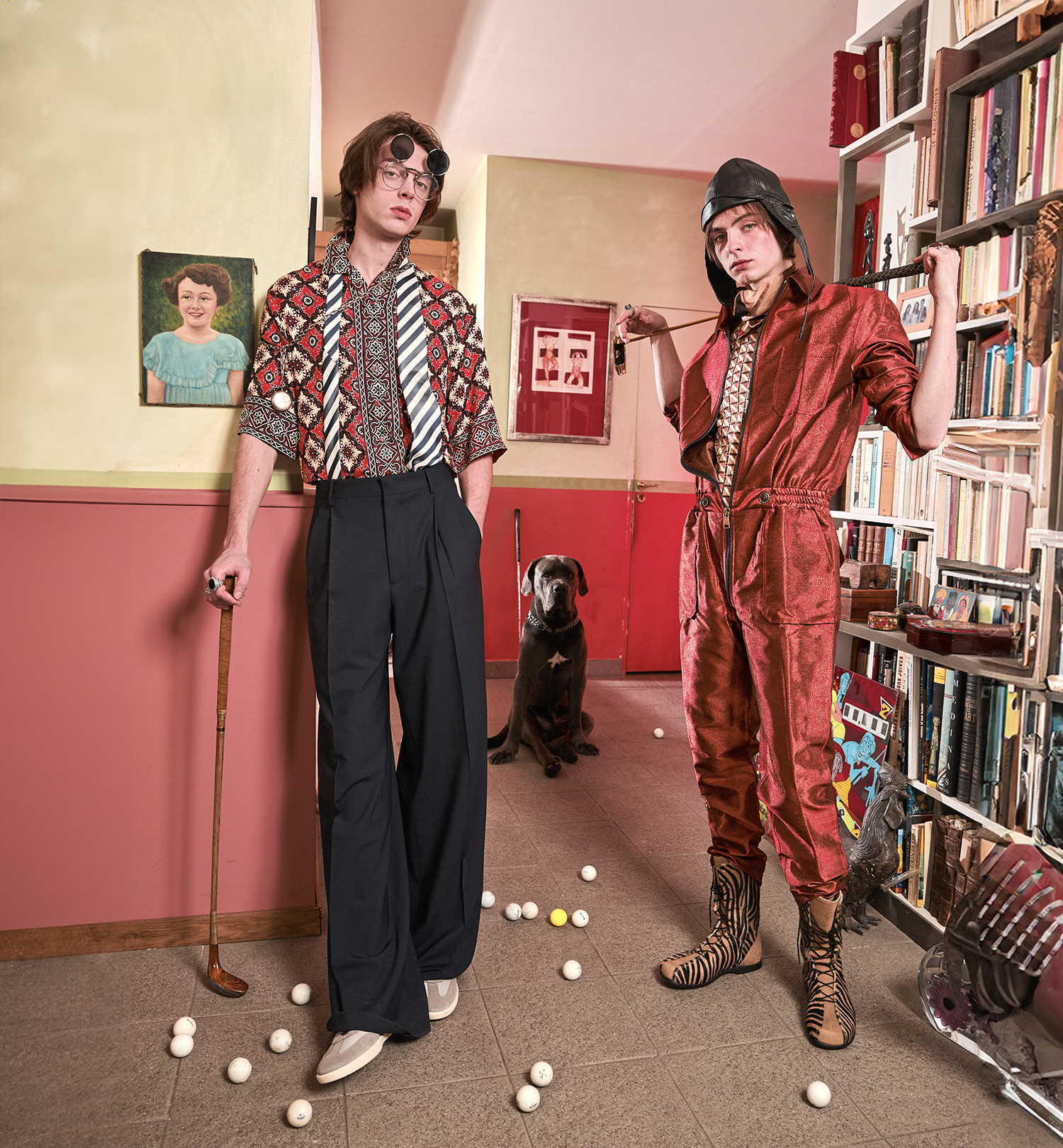 luxury ready to wear for men by photographer Daniel Bésikian, art direction Alexandra Mas Ivancenco, Pants and shirt ETRO, Tie John PRESTON, Shoes TOD’s, Jump Suit DEGRAVE Paris, Shoes BERLINER 139